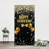 Lofaris Black Gold Glitter Happy Fathers Day Rectangle Backdrop